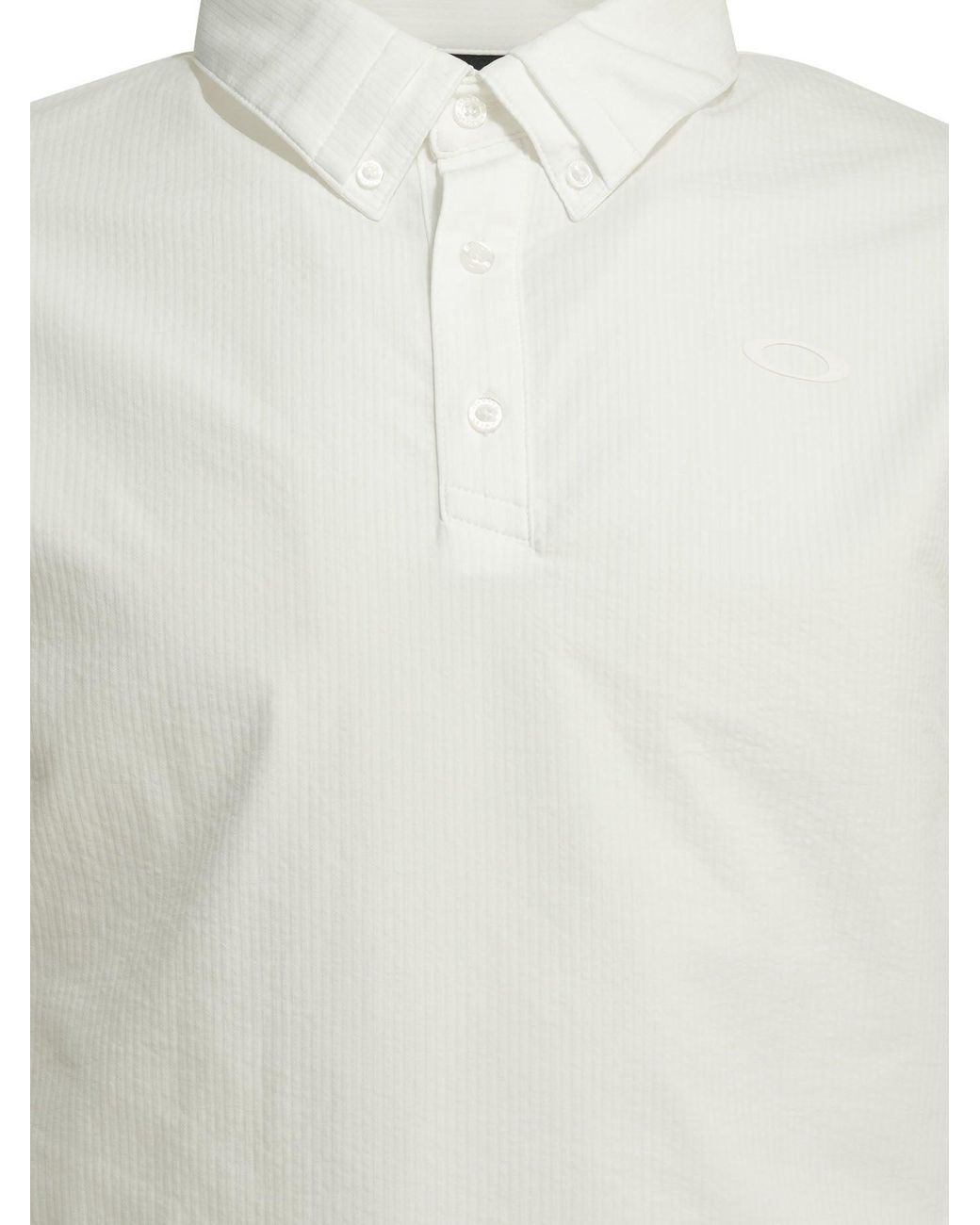 Oakley White "O-Synk Pack Seersucker 2.0" Polo Shirt With Buttons for men
