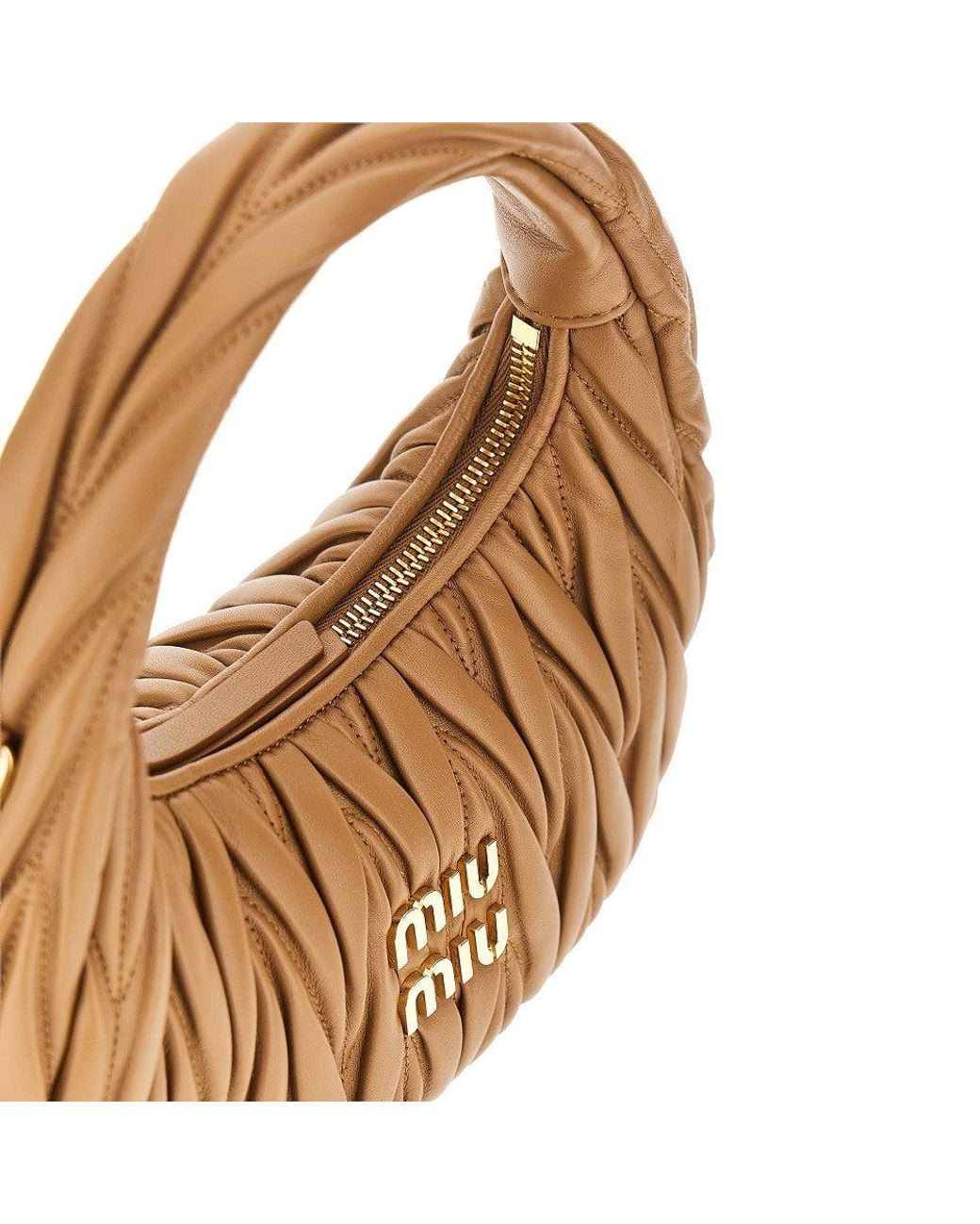 Miu Miu Brown Small Miu Wander Hobo Bag