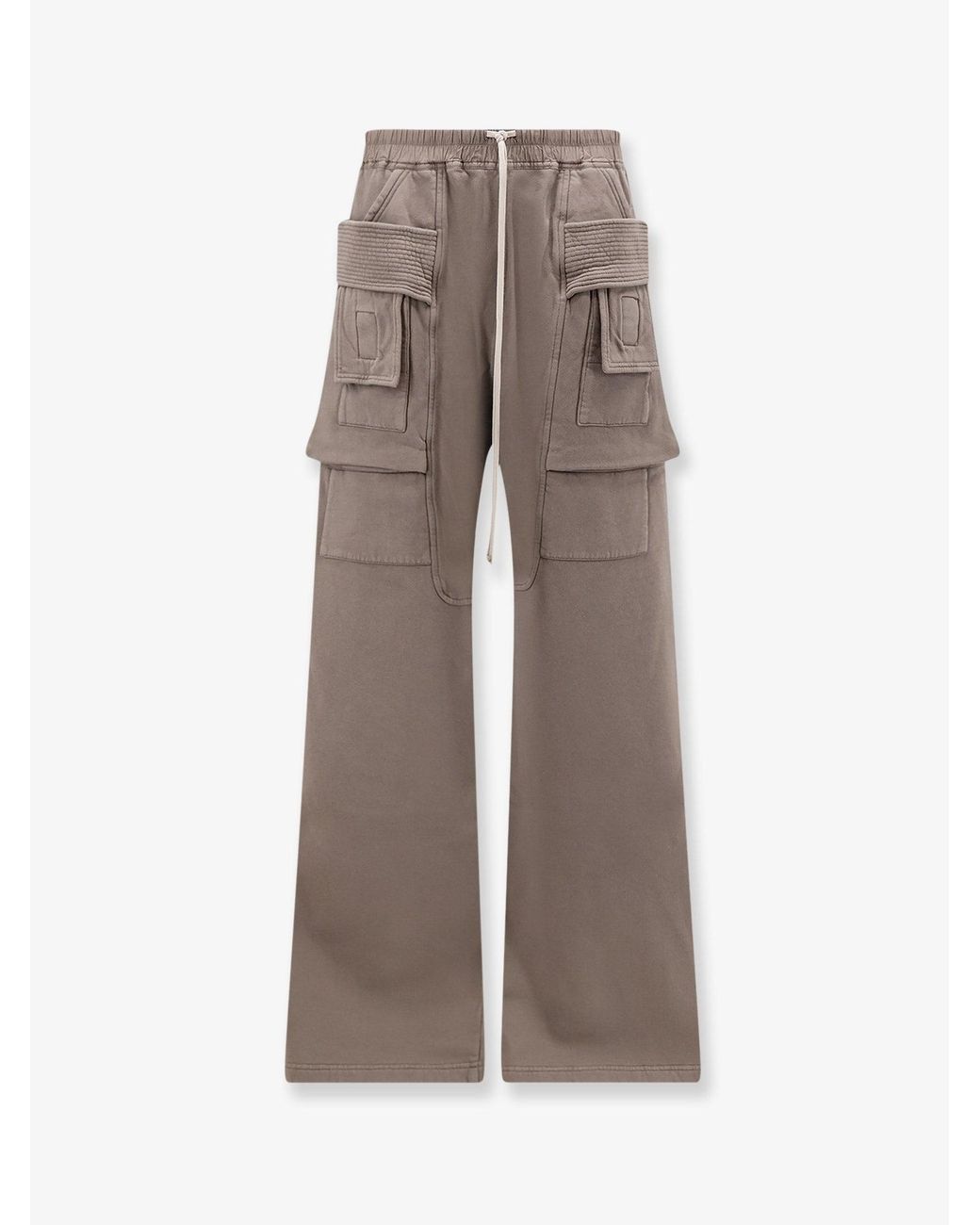 Rick Owens Gray Cotton Cargo Trousers for men