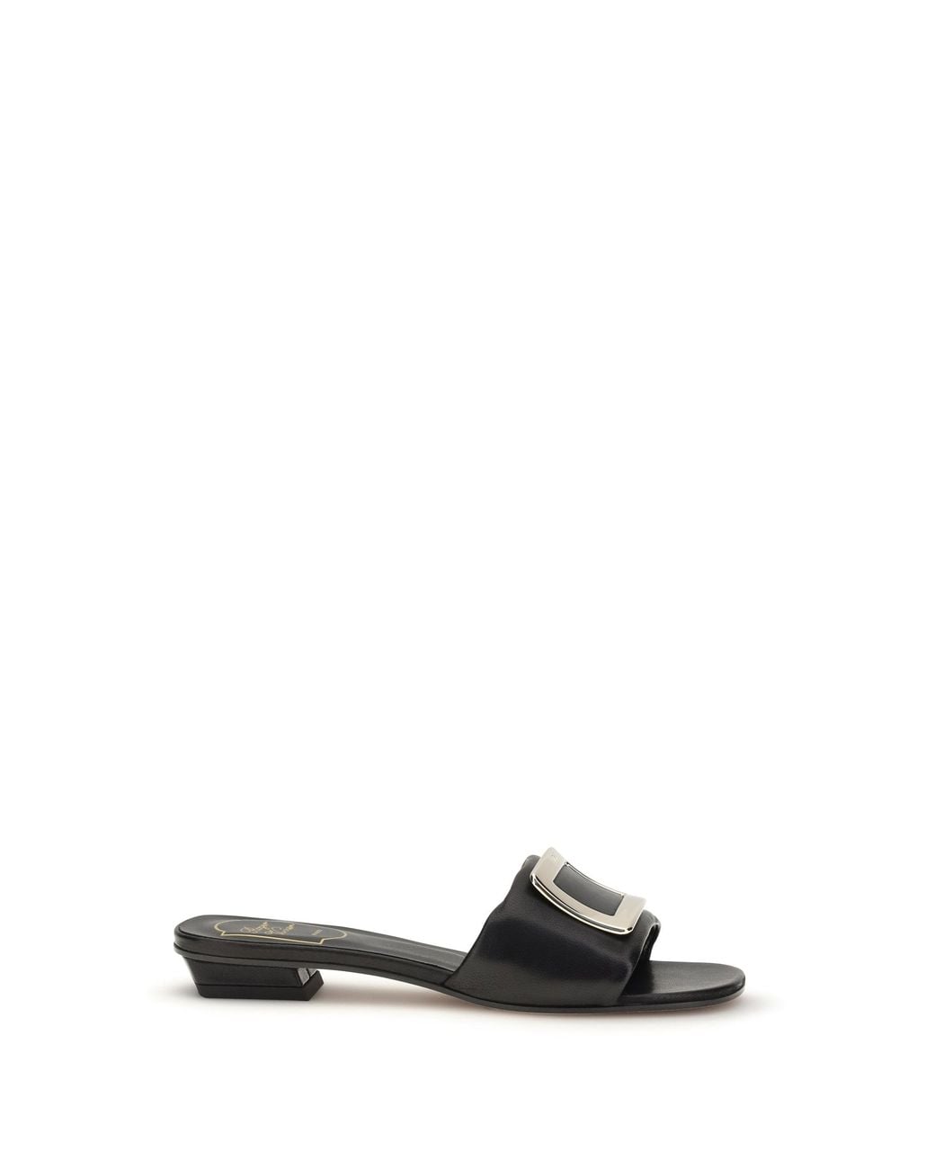 Roger Vivier White Leather Slide Sandals