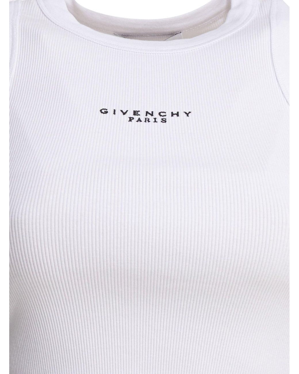 Givenchy White Cropped Tank Top With Logo