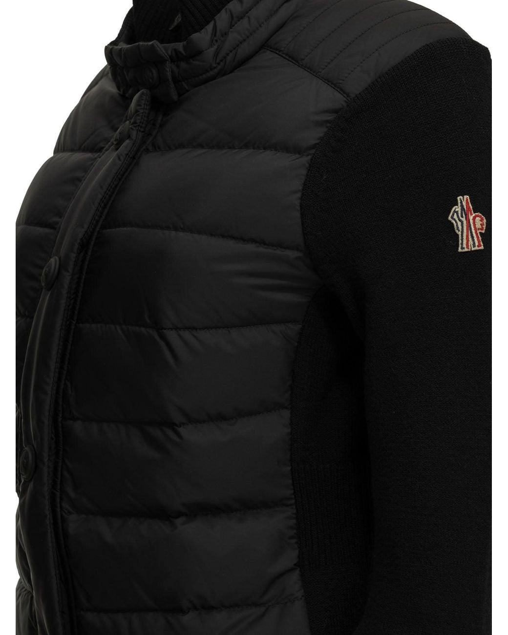 Moncler Black Padded Wool Cardigan