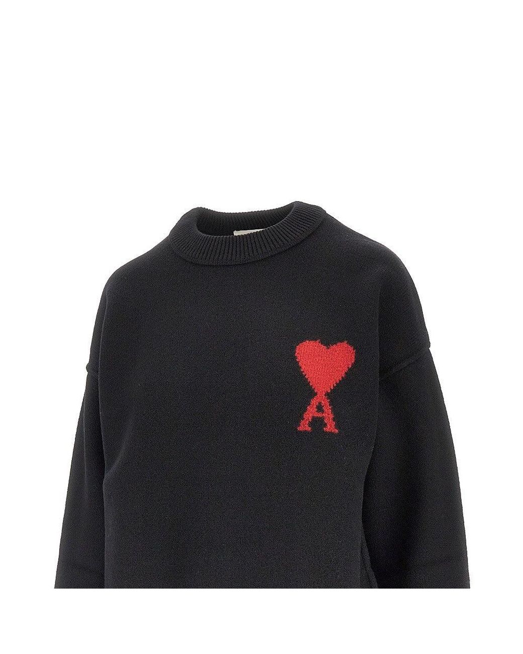 AMI Black De Coeur' Crewneck Sweater