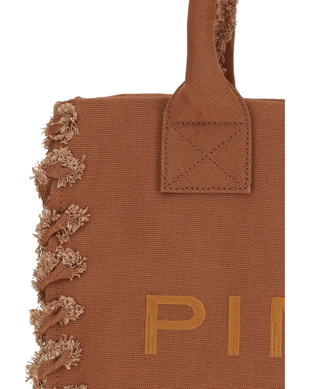 Pinko Brown Canvas Tote Bag-Scoiattolo