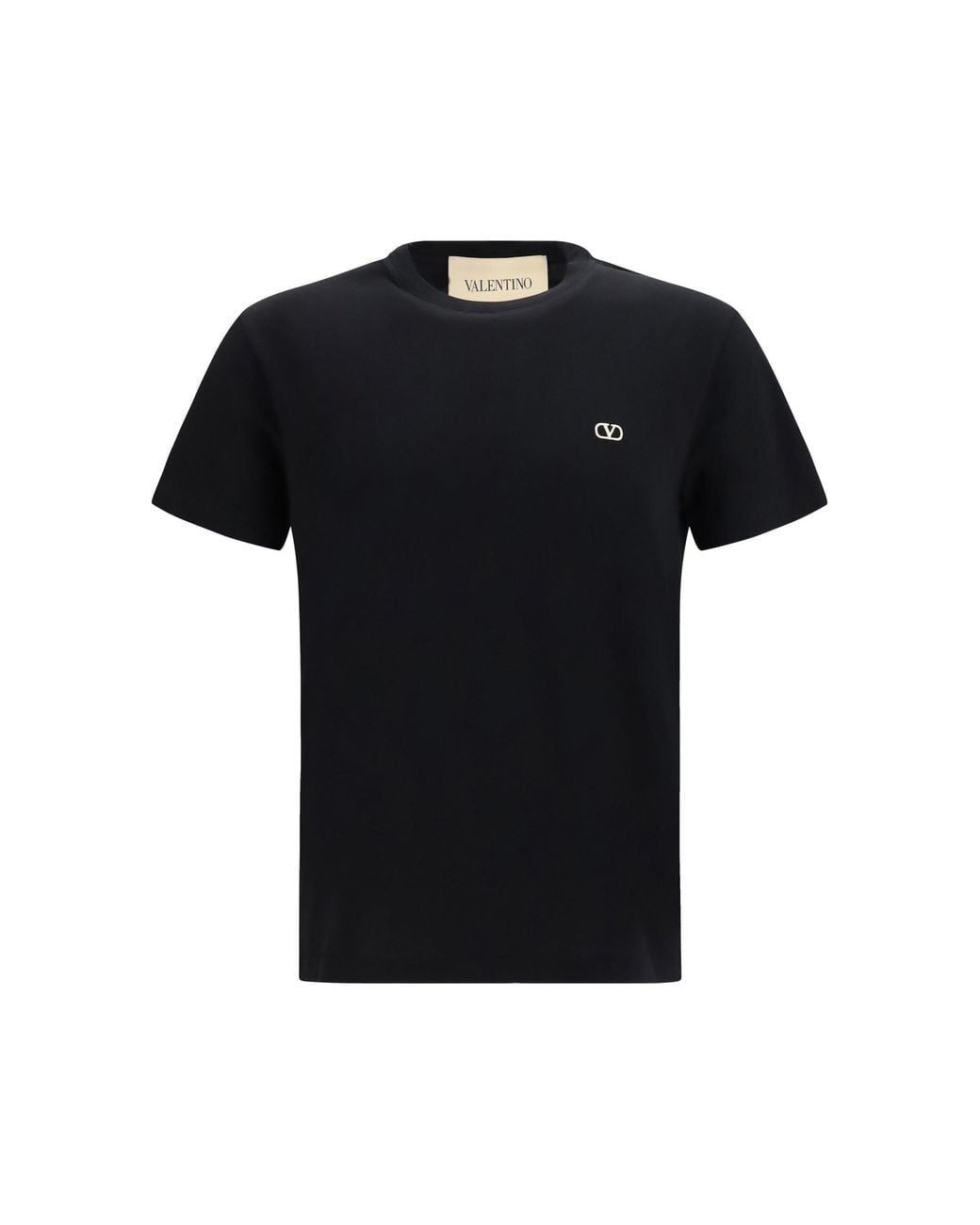 Valentino Black T-Shirt Vlogo Cotton for men