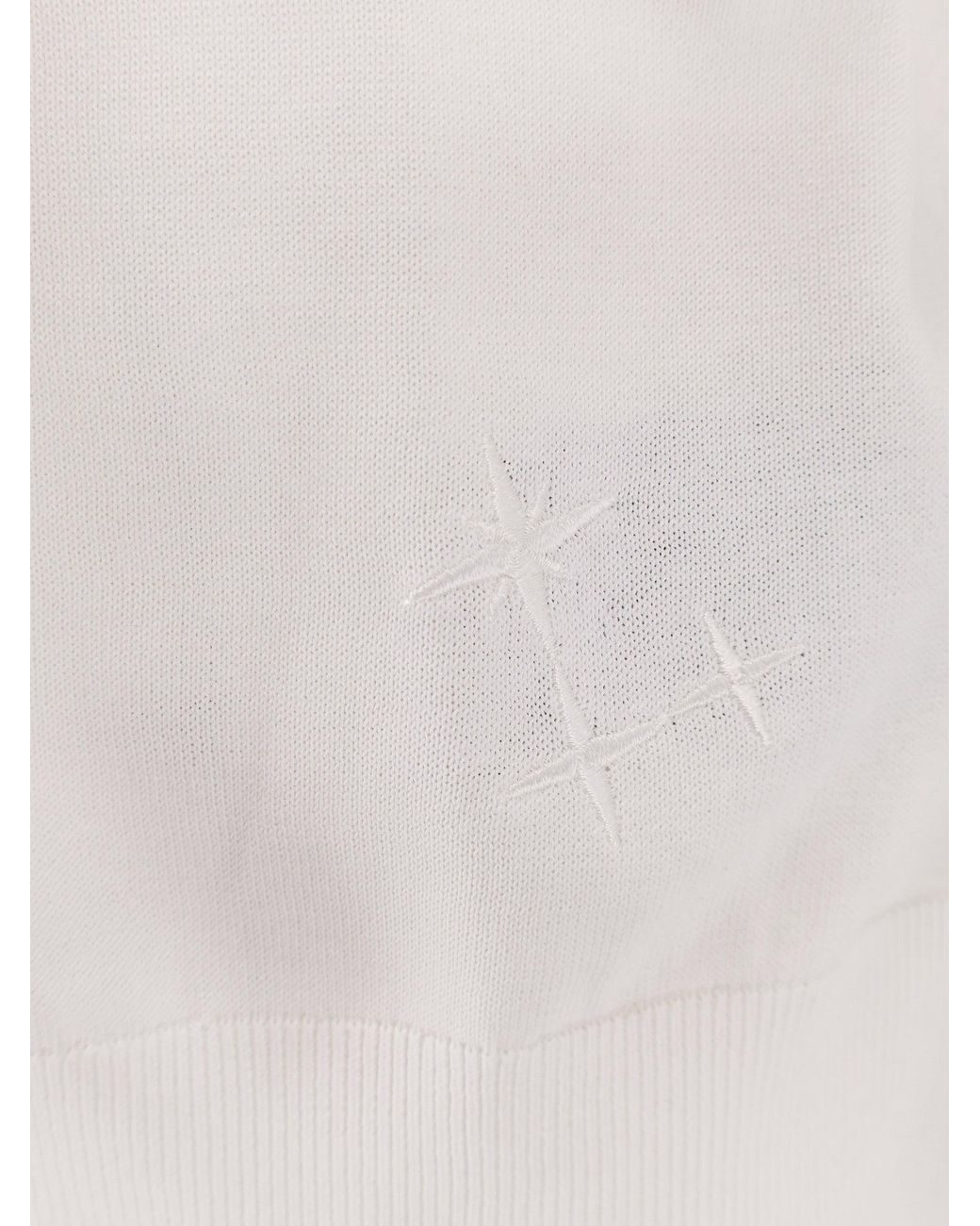 Laneus White Cotton Sweater for men