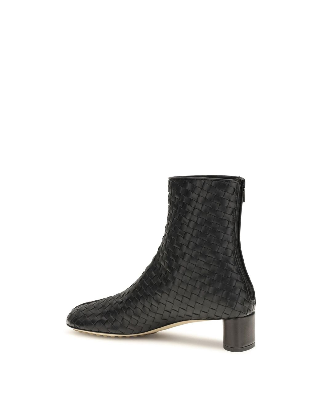 Bottega Veneta Black Cherry Intrecciato Ankle Boots