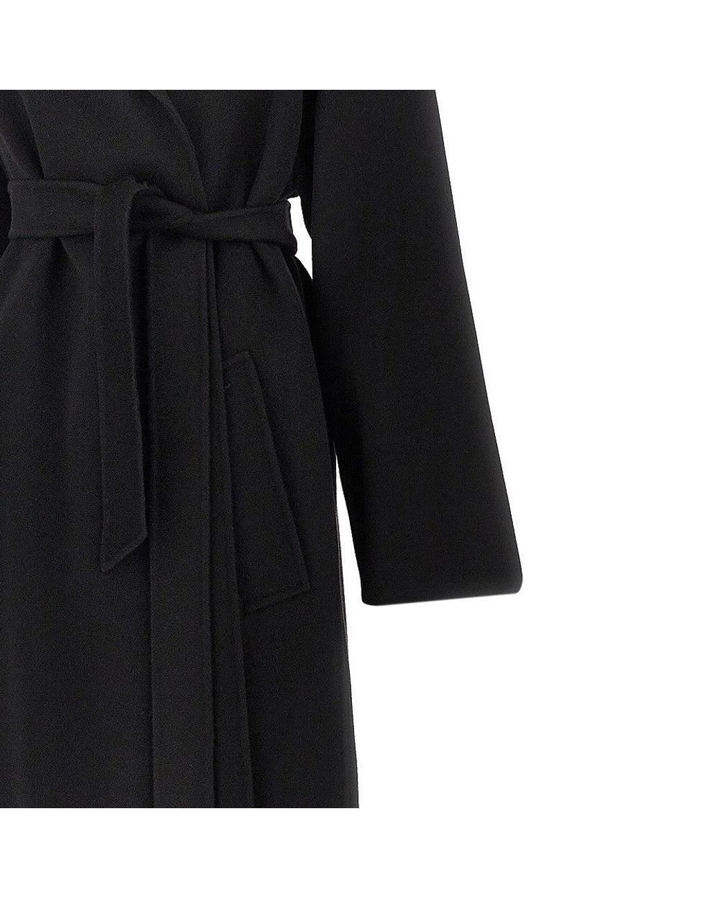 Weekend by Maxmara Blue Wool-Blend Robe Coat With Belt