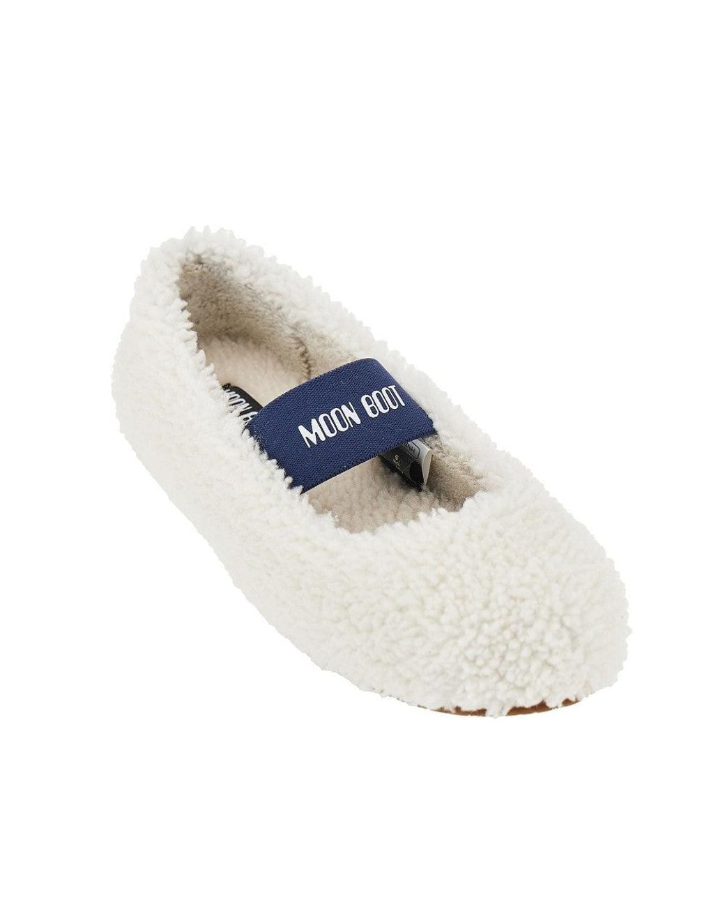 Moon Boot White Shearling Ballet Flats