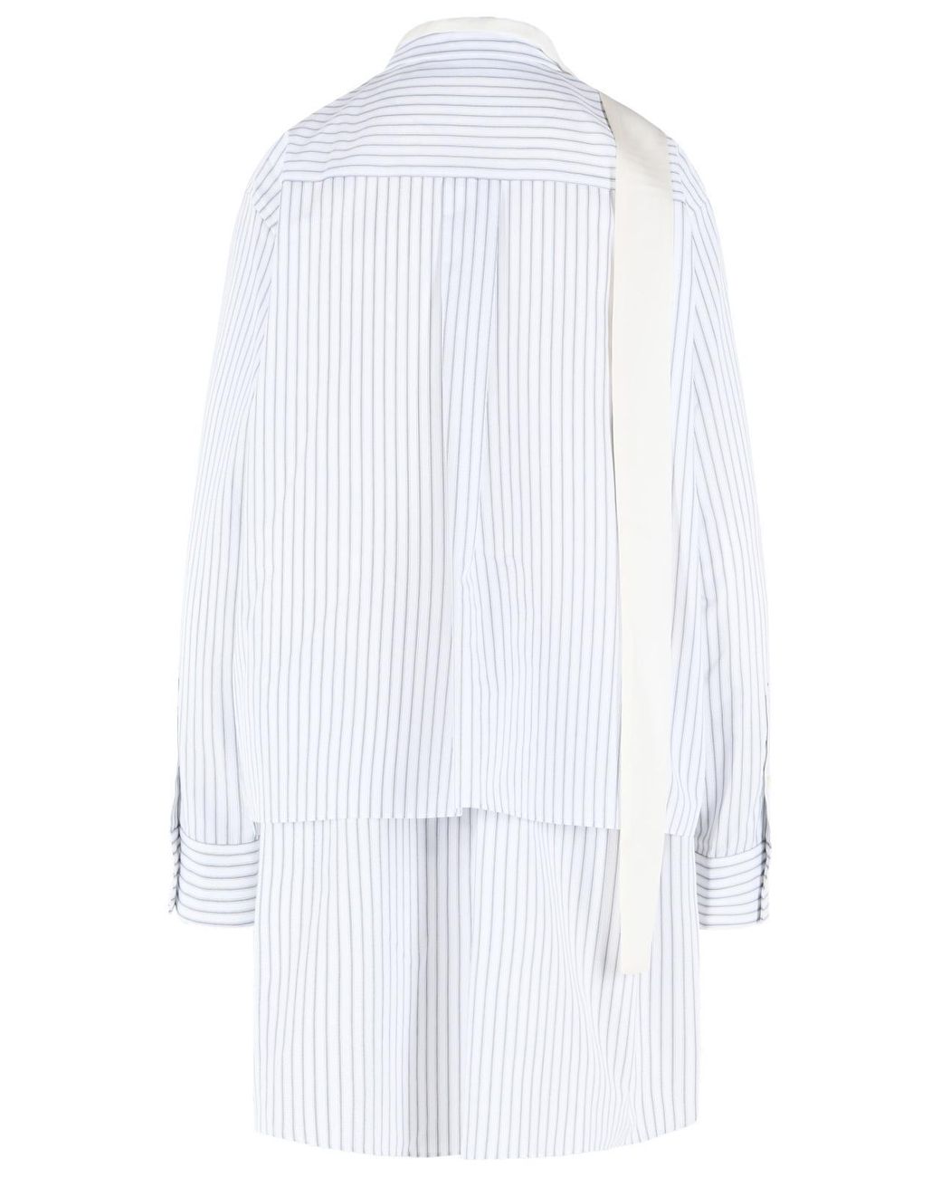 Sacai White Cotton Blend Mini Dress