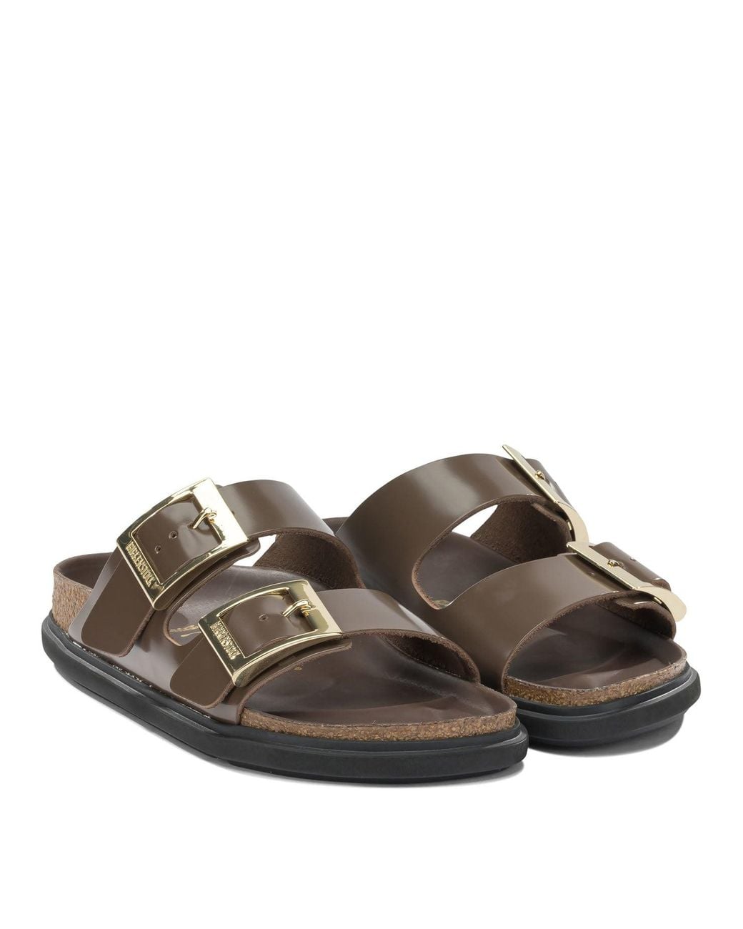 Birkenstock Brown "Arizona Droplet Buckle" Low Sandals