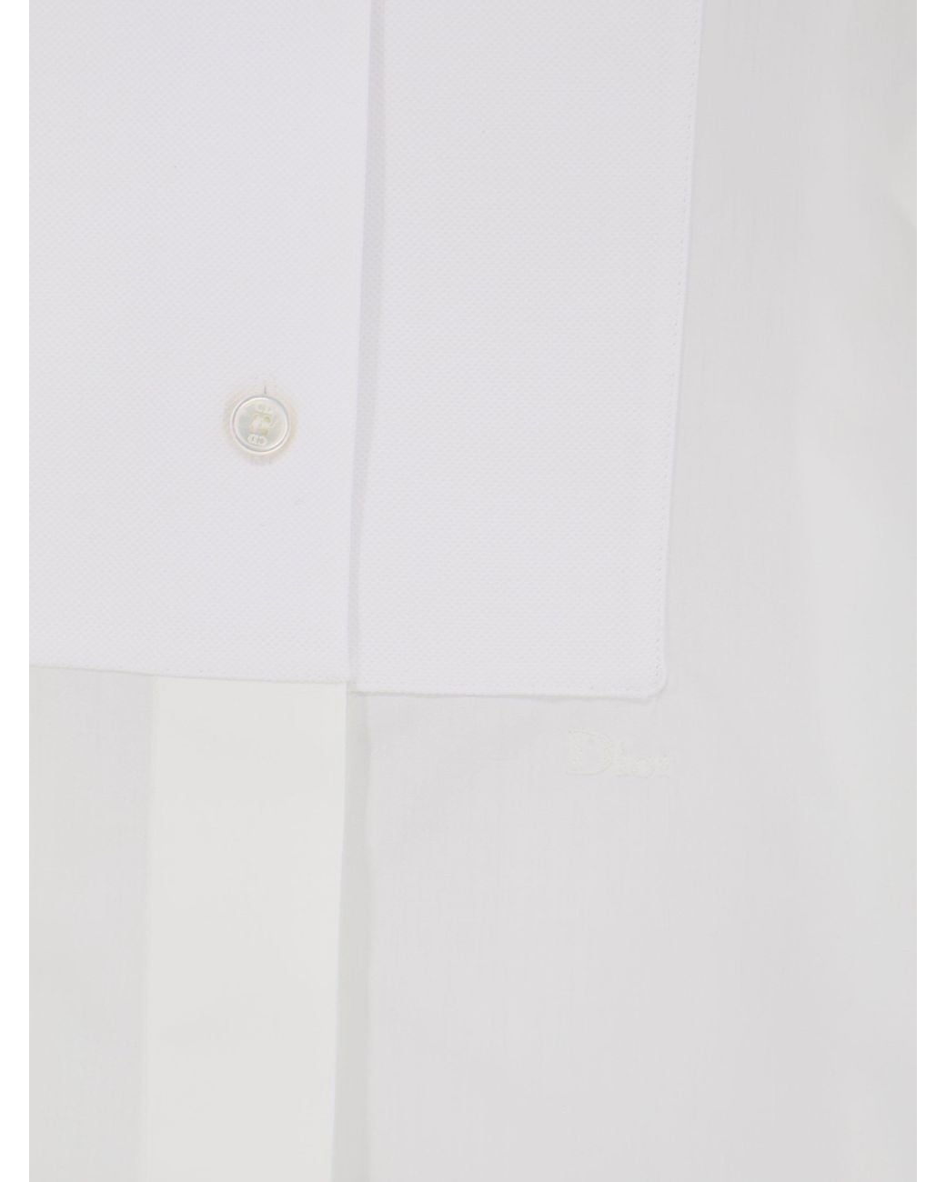 Dior White Cotton Shirt With Metal Logo
