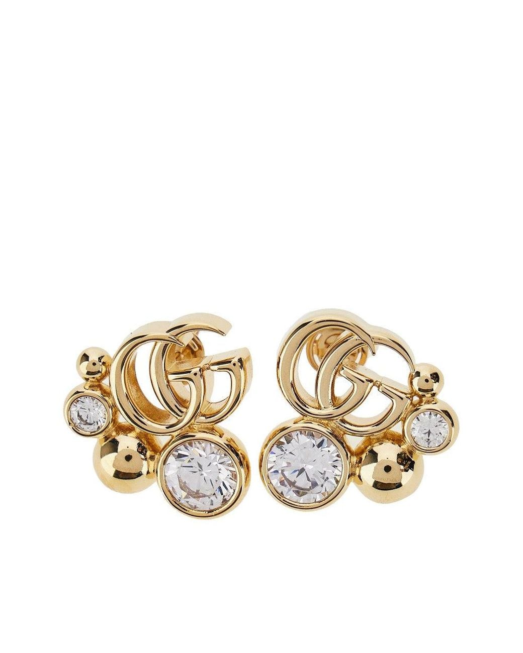 Gucci Metallic 'Gg Marmont' Earrings With Zirconia