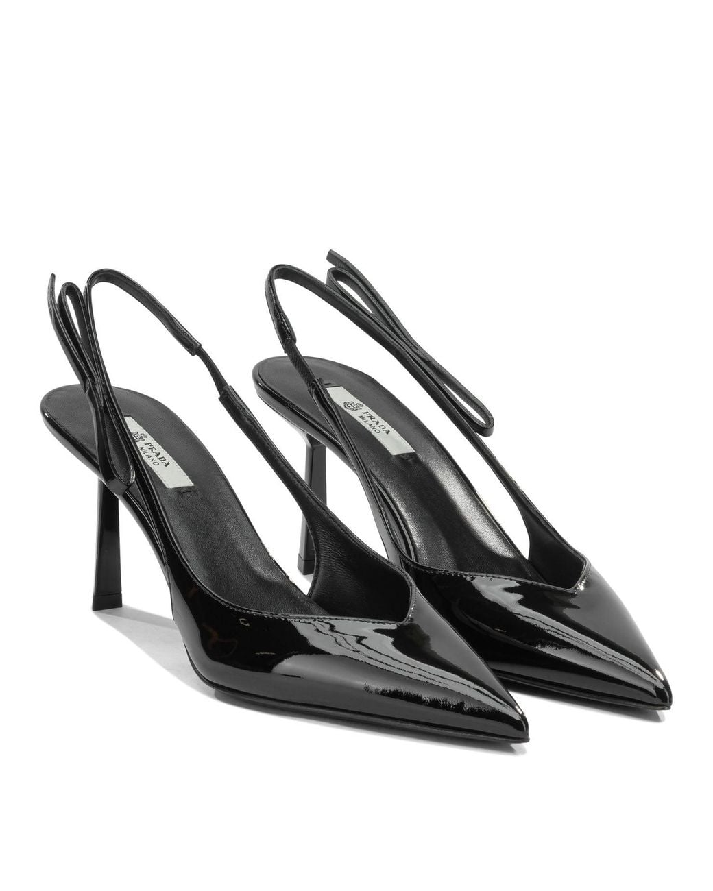 Prada Black Patent Leather Slingback