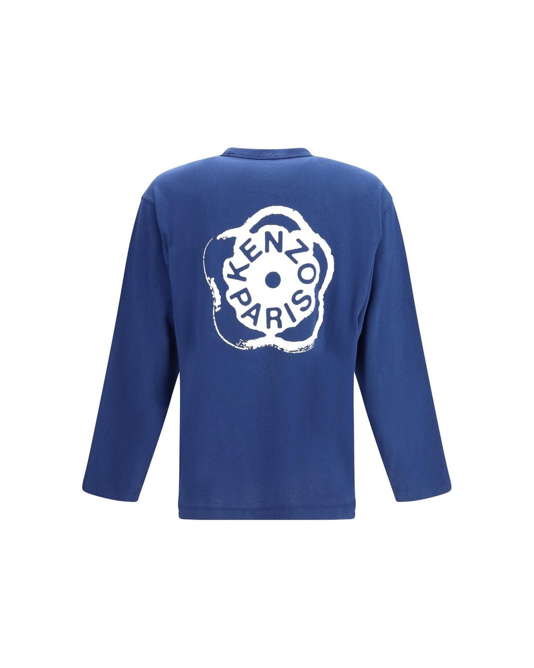 KENZO Blue Boke Flower 2.0 Long-Sleeved Cotton T-Shirt for men