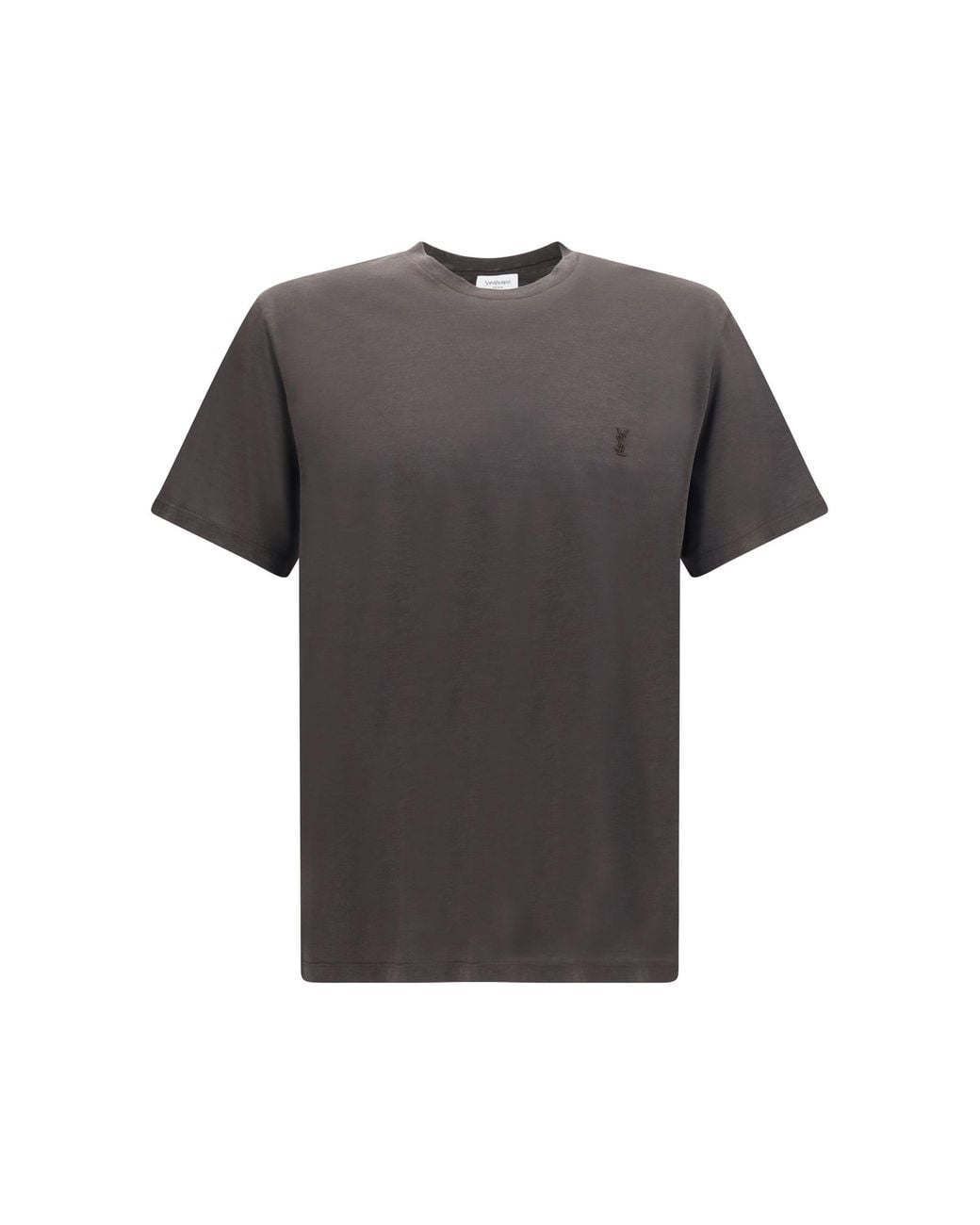 Saint Laurent Gray Silk And Cotton Cassandre T-Shirt T-Shirts for men