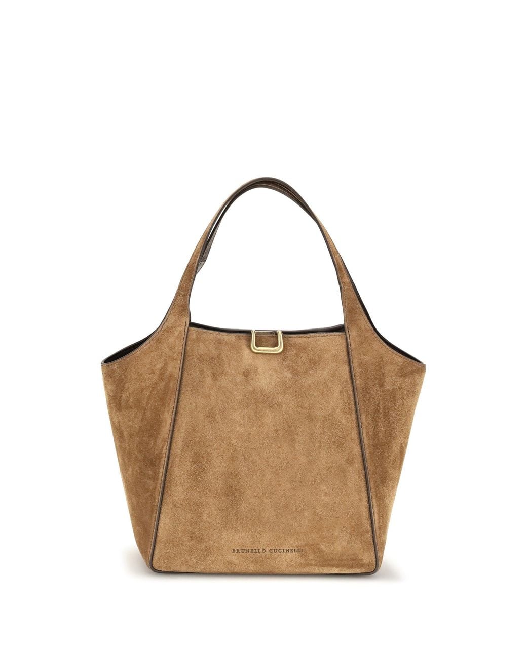 Brunello Cucinelli Brown Bucket Bag Suede Calf Leather Shoulder