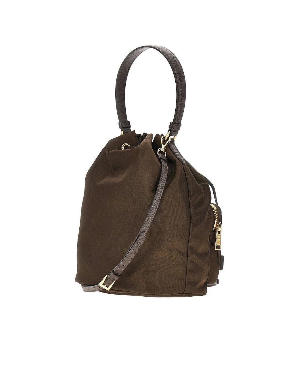 Prada Brown Re-Nylon Duet' Bucket Bag