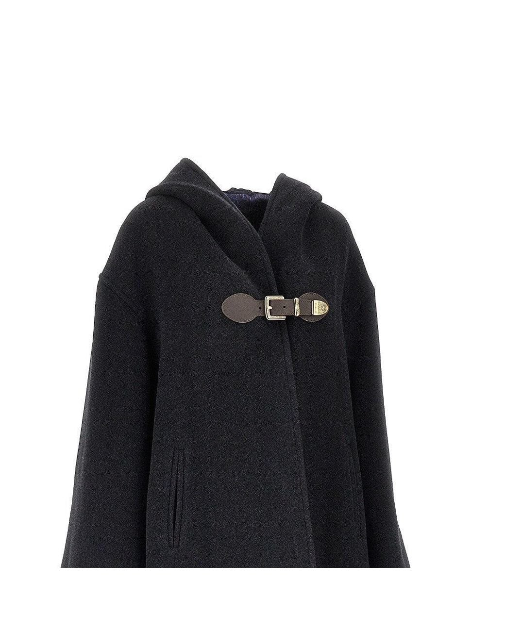 Etro Black Wool-Blend Oversized Coat