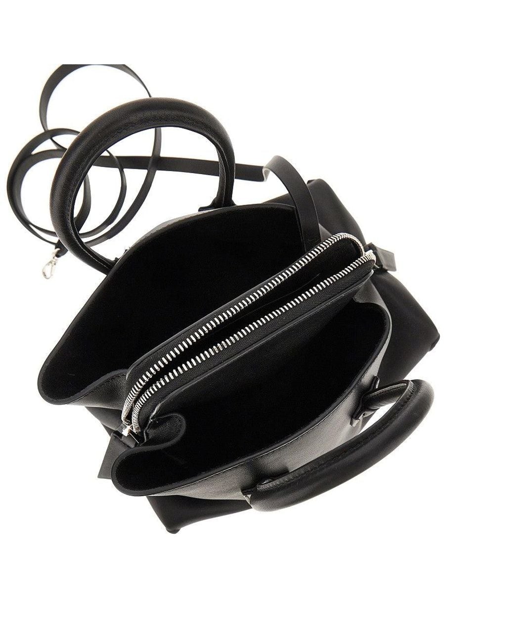 The Attico Black Leather Mini 'La Passeggiata' Bag