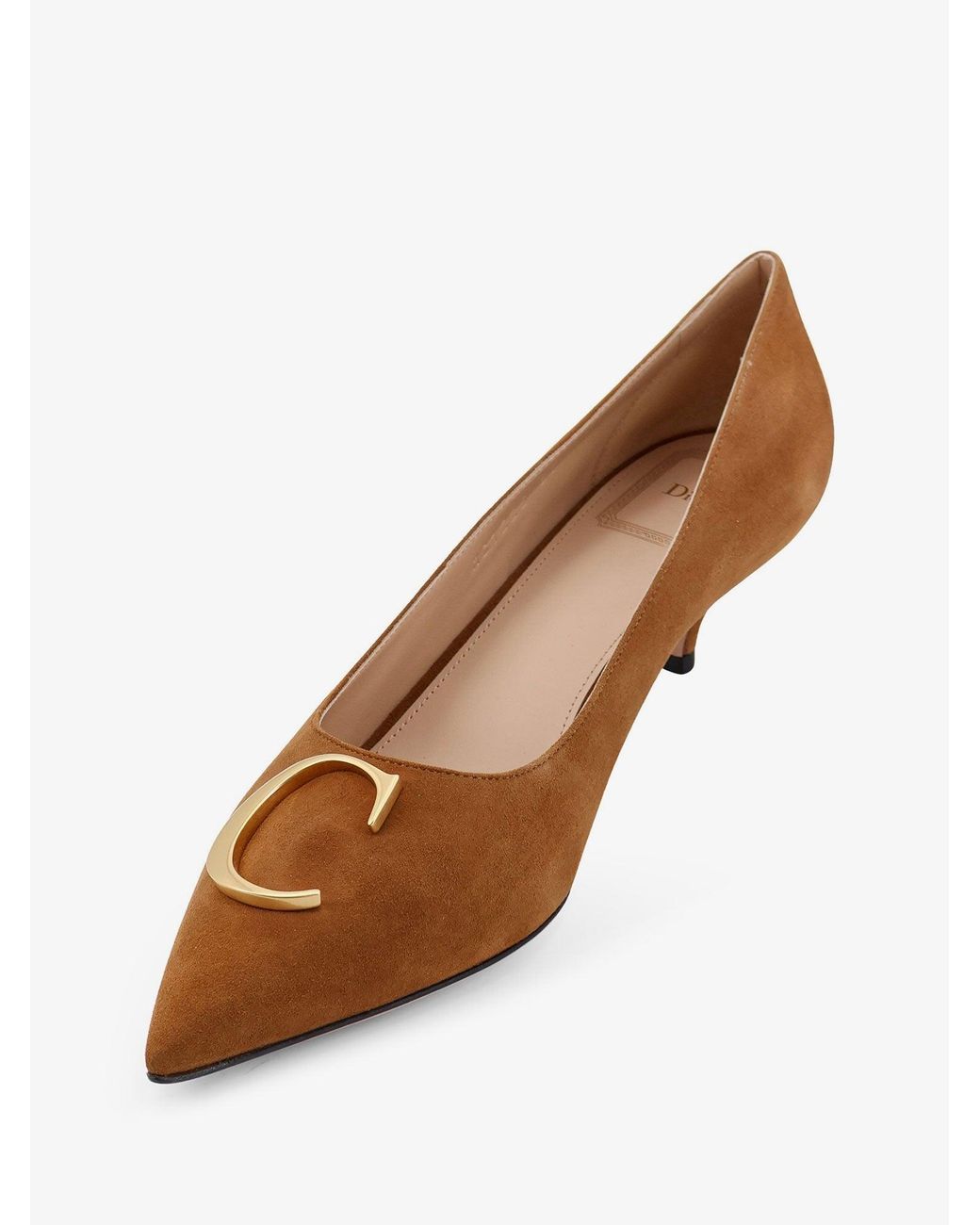 Dior Brown Dior Dior Initials Suede Pumps With Metal Cd Initials