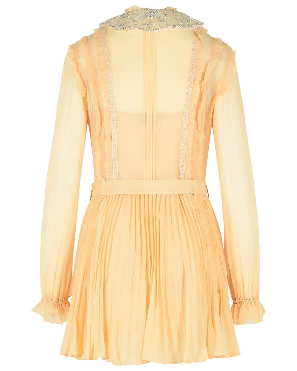 Self-Portrait Yellow Self Portrait Cream Viscose Mini Dress