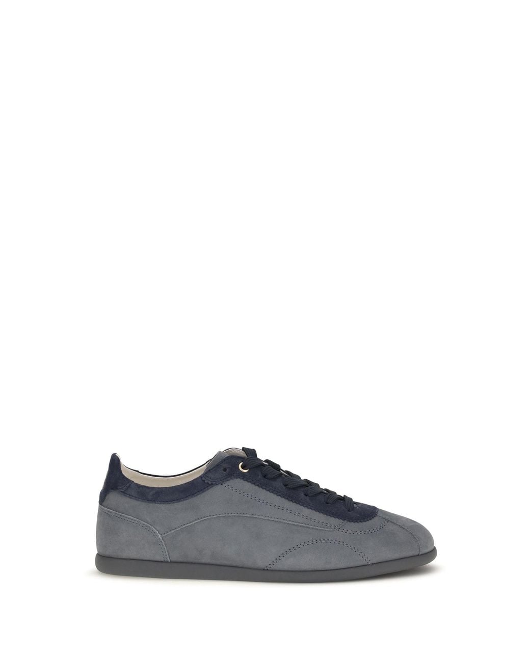 Brunello Cucinelli Blue Nubuck And Suede Sneakers With Slim Sole for men