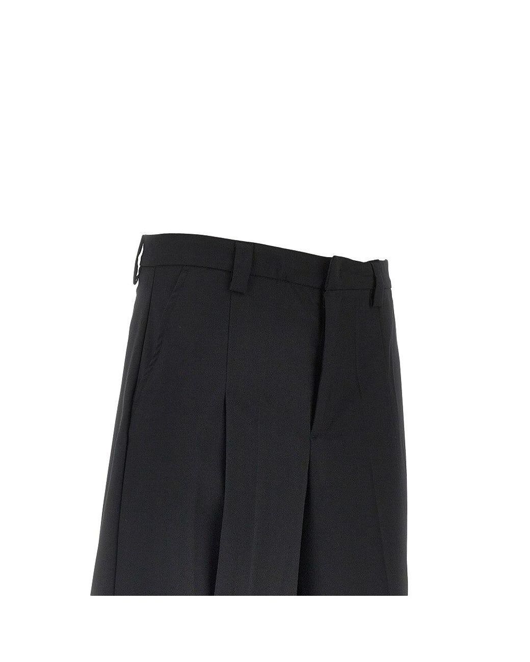 C.9.3 Black Wool-Blend Canvas Bermuda Shorts for men
