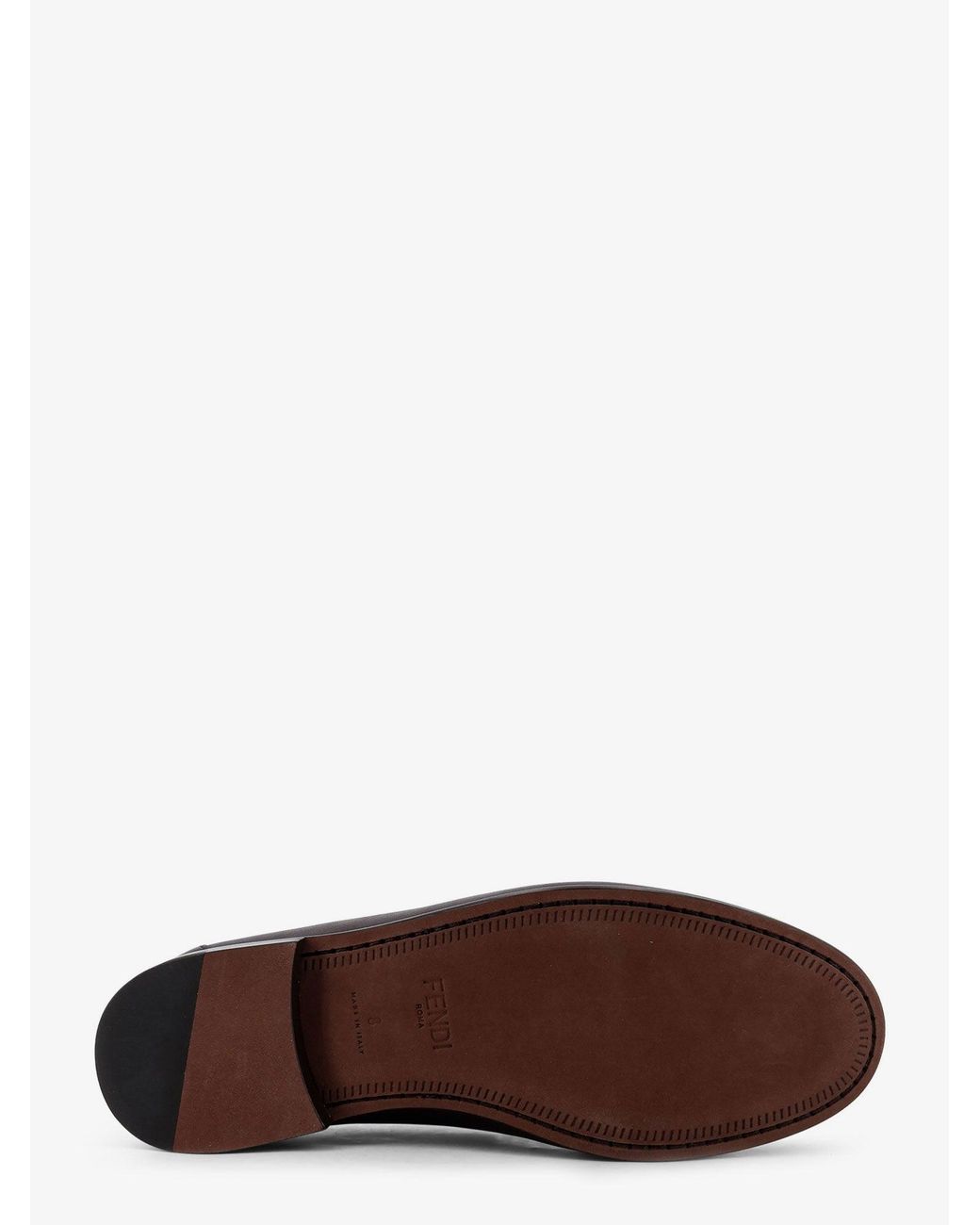 Fendi Black Leather Loafers With Metal Ff Logo for men