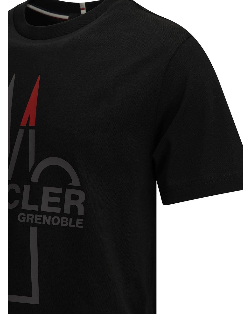 Moncler Black Crewneck T-Shirt With Logo for men