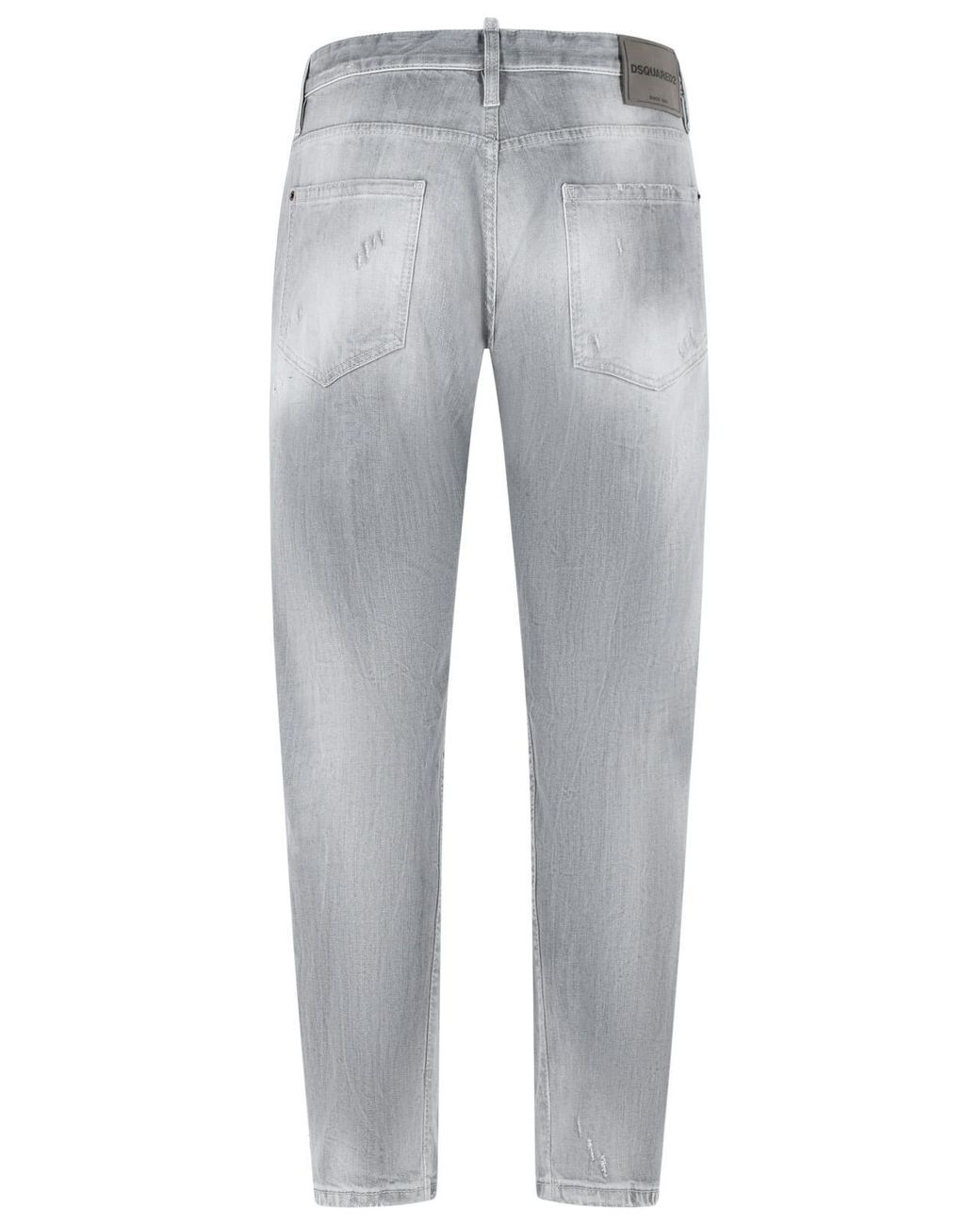 DSquared² Gray 'Slim Twst' Cotton Jeans for men