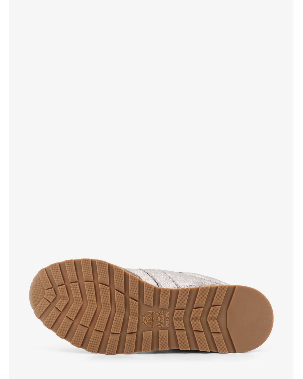 Brunello Cucinelli White Laminated Leather And Suede Sneakers