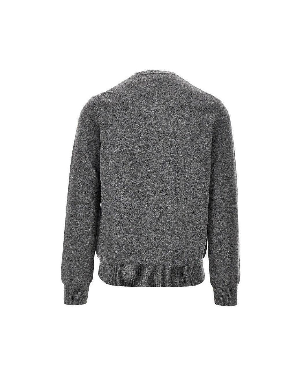 COMME DES GARÇONS PLAY Gray Hearts Patches Wool Cardigan for men