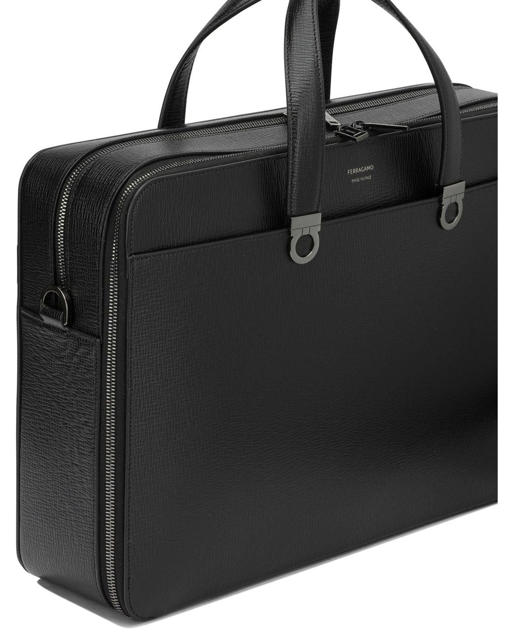 Ferragamo Black Gancini Large Handbag for men