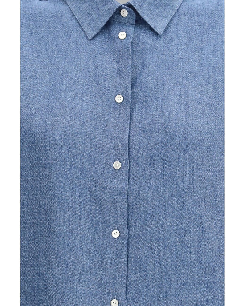 Rohe Blue Linen Shirt Ocean