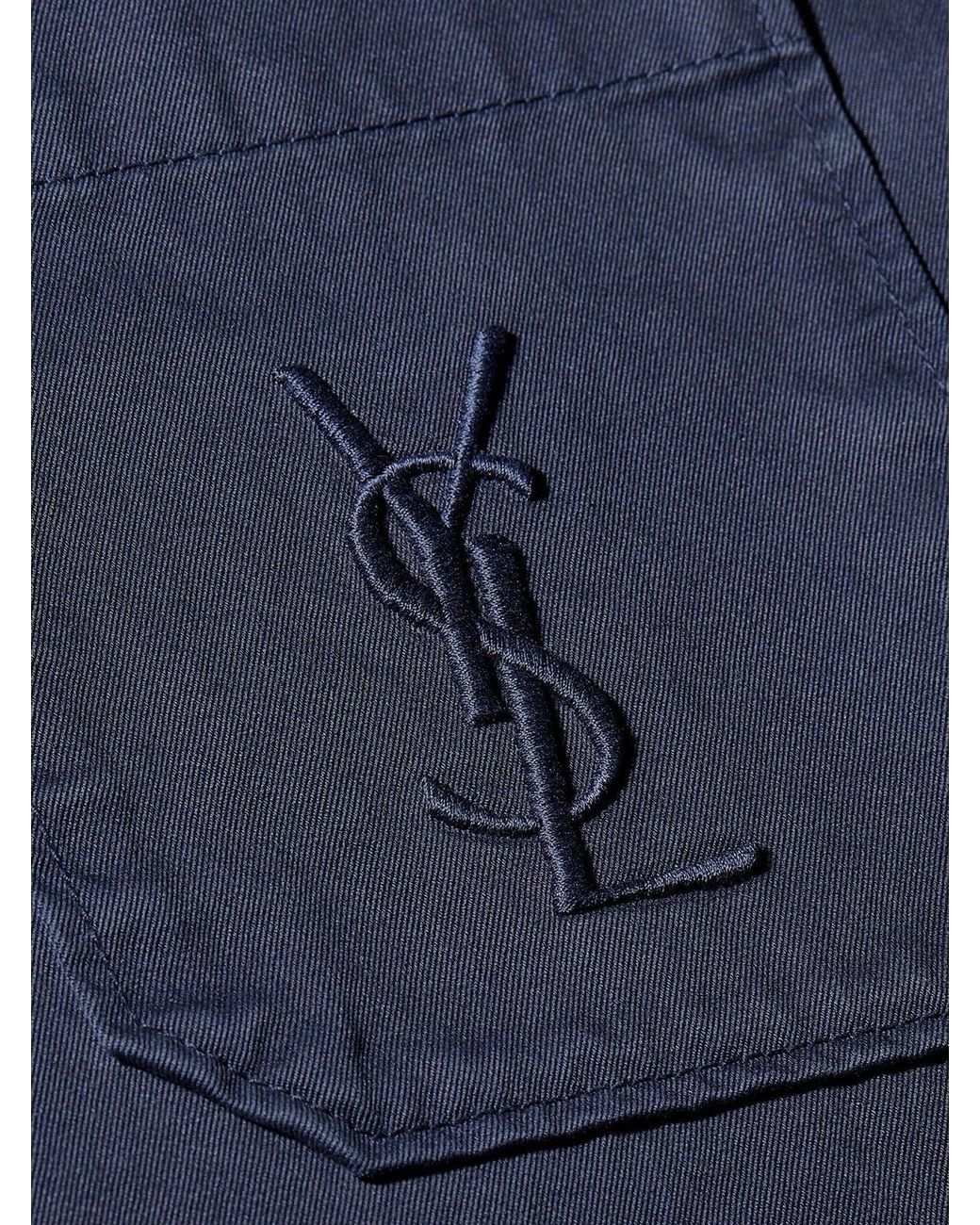 Saint Laurent Blue Cassandre Certified Cotton Overshirt for men