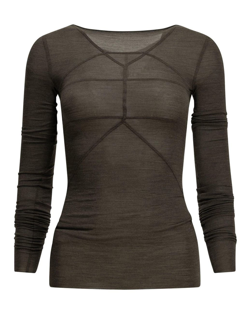Rick Owens Brown "Ls Temple T" Casual Top
