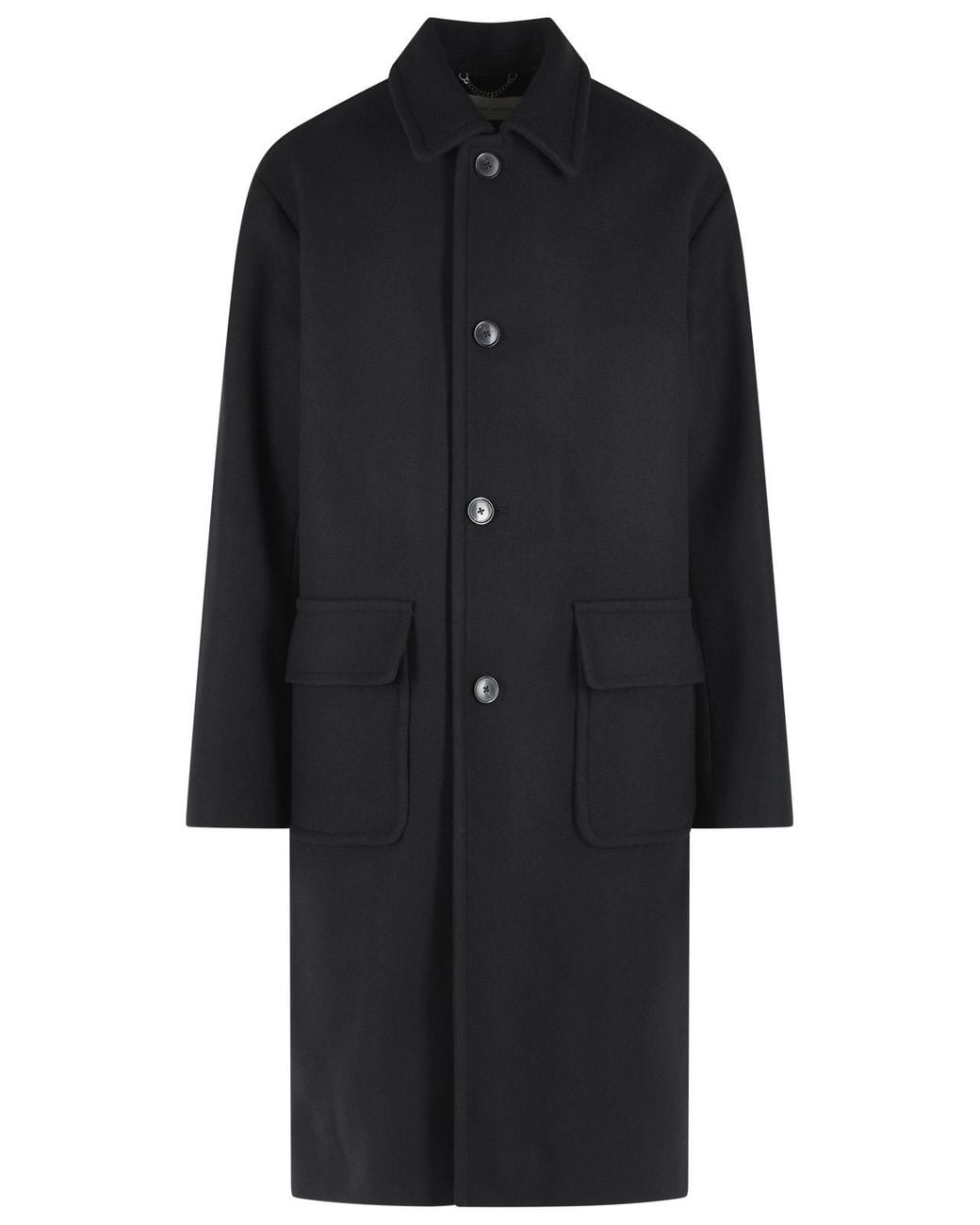 Dries Van Noten Black 'Randale' Wool Blend Coat for men