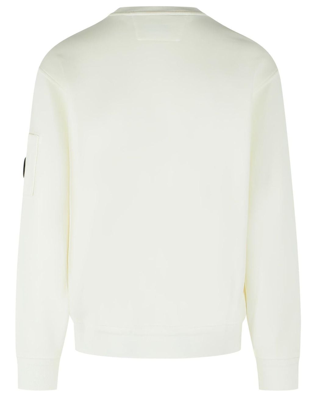 C P Company White Cotton Sweatshirt for men