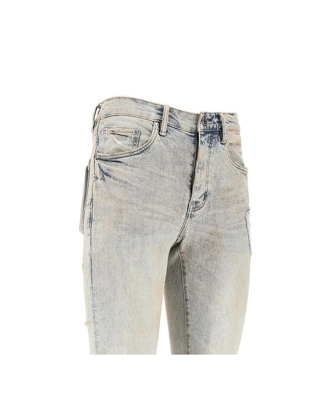 Purple Brand Gray Mud Distressed P001 Skinny Jeans for men