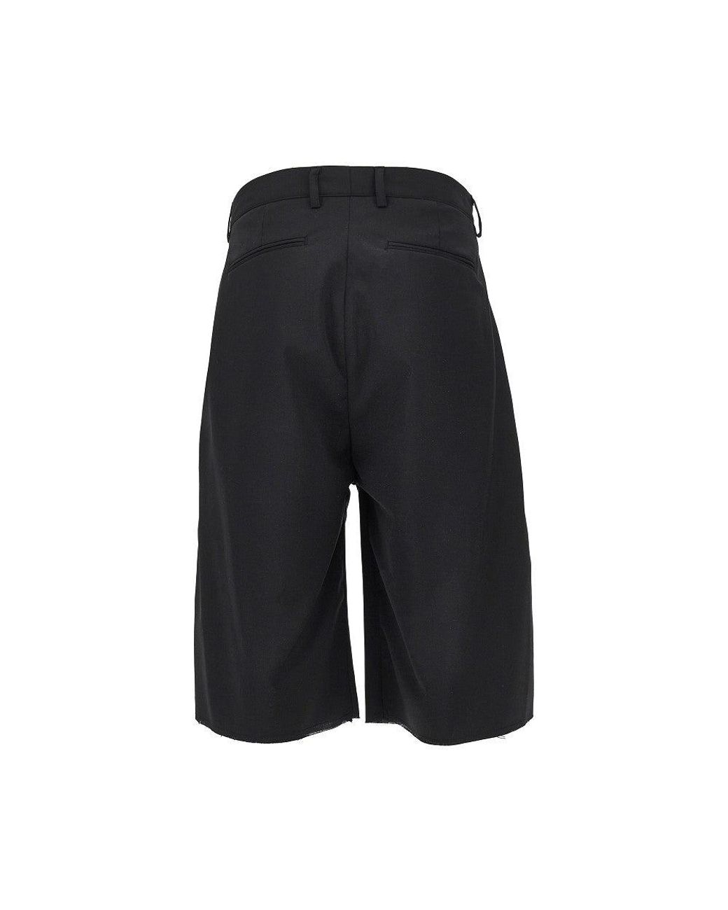 MARSĒM Black Tailored Shorts With Satin Ribbon for men