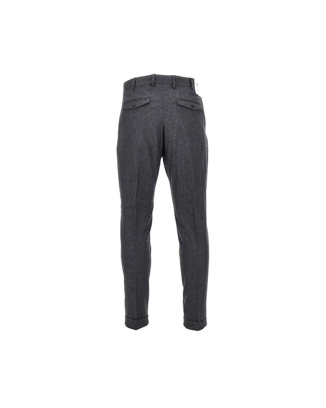 PT Torino Gray Stretch Wool Rebel Fit Pants for men
