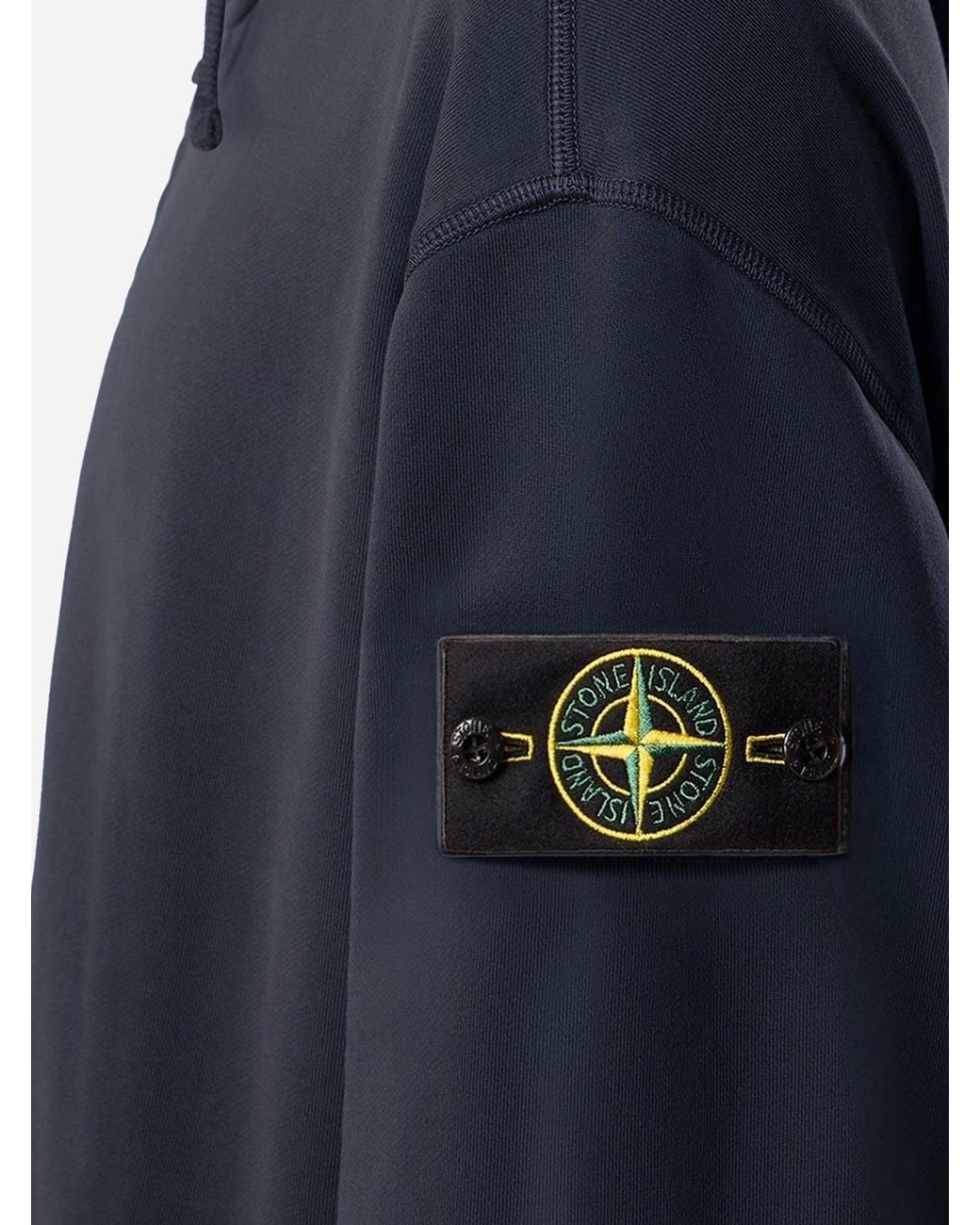 Stone Island Blue Oversize Biologic Cotton Sweatshirt With Zip for men