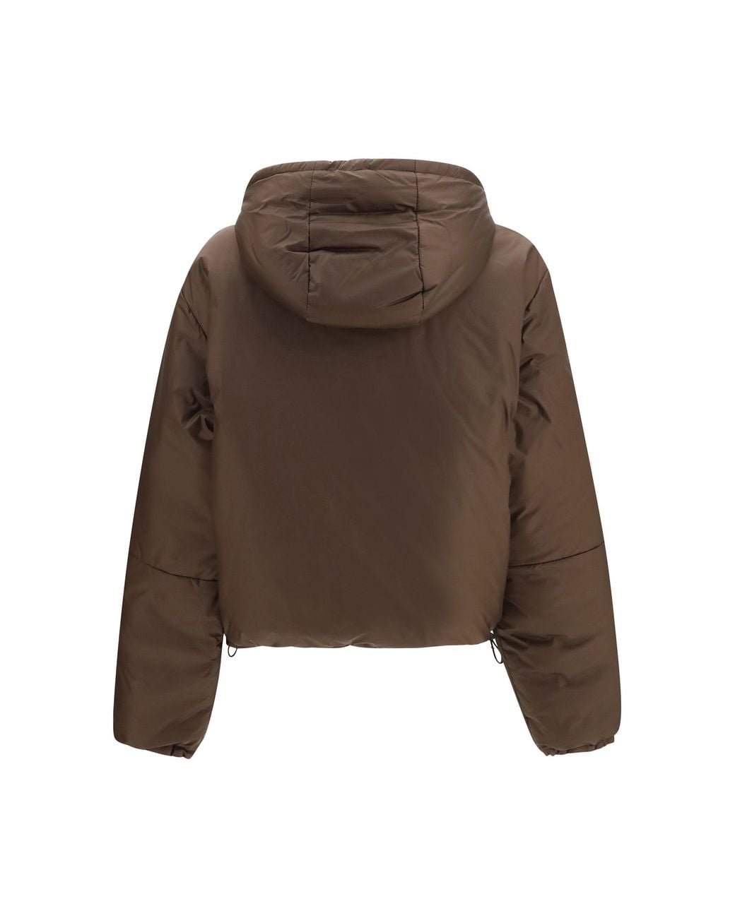 Miu Miu Brown Short Ripstop Down Jacket Cacao