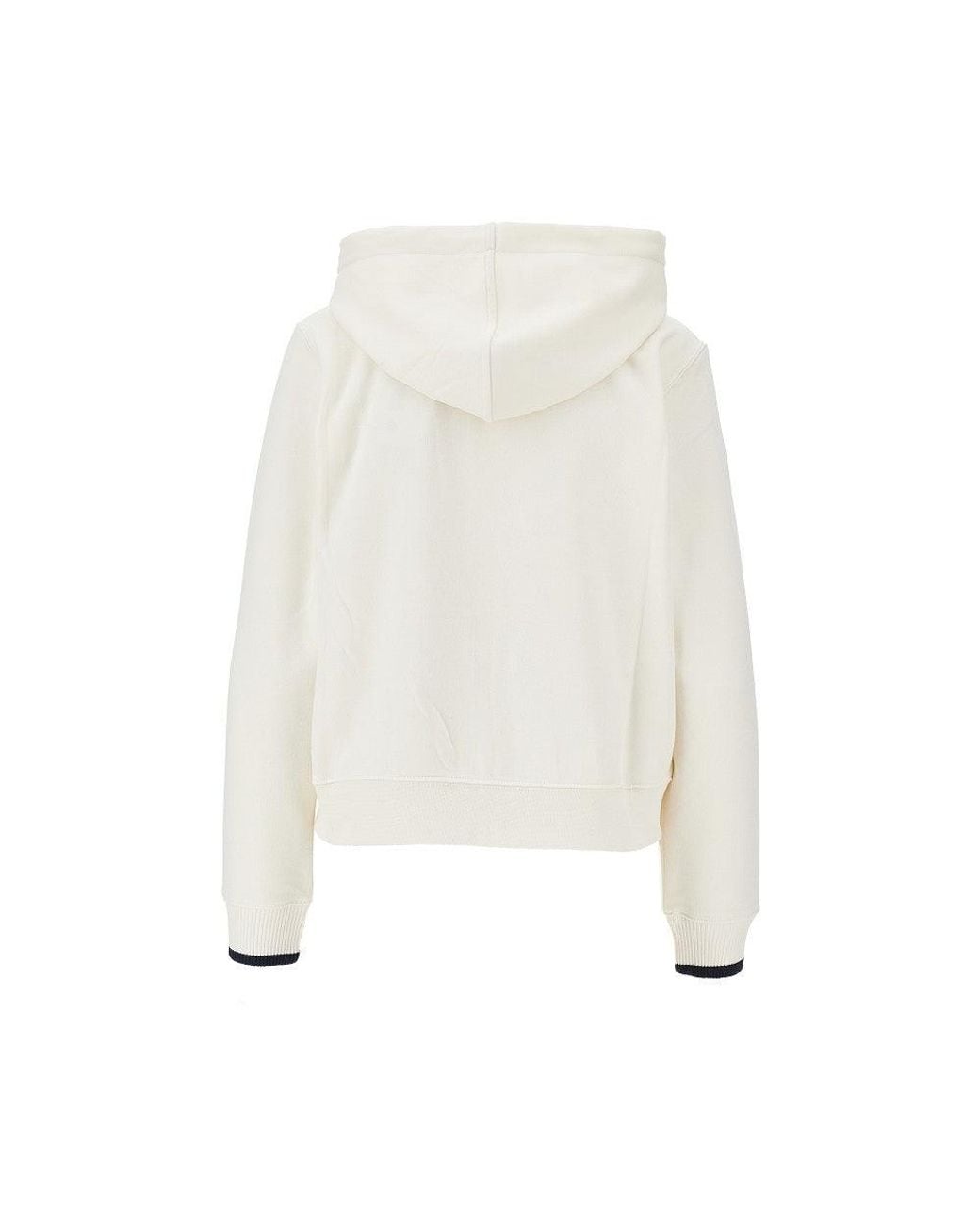 EA BODYWEAR White Logo Embroidery Full-Zip Hoodie