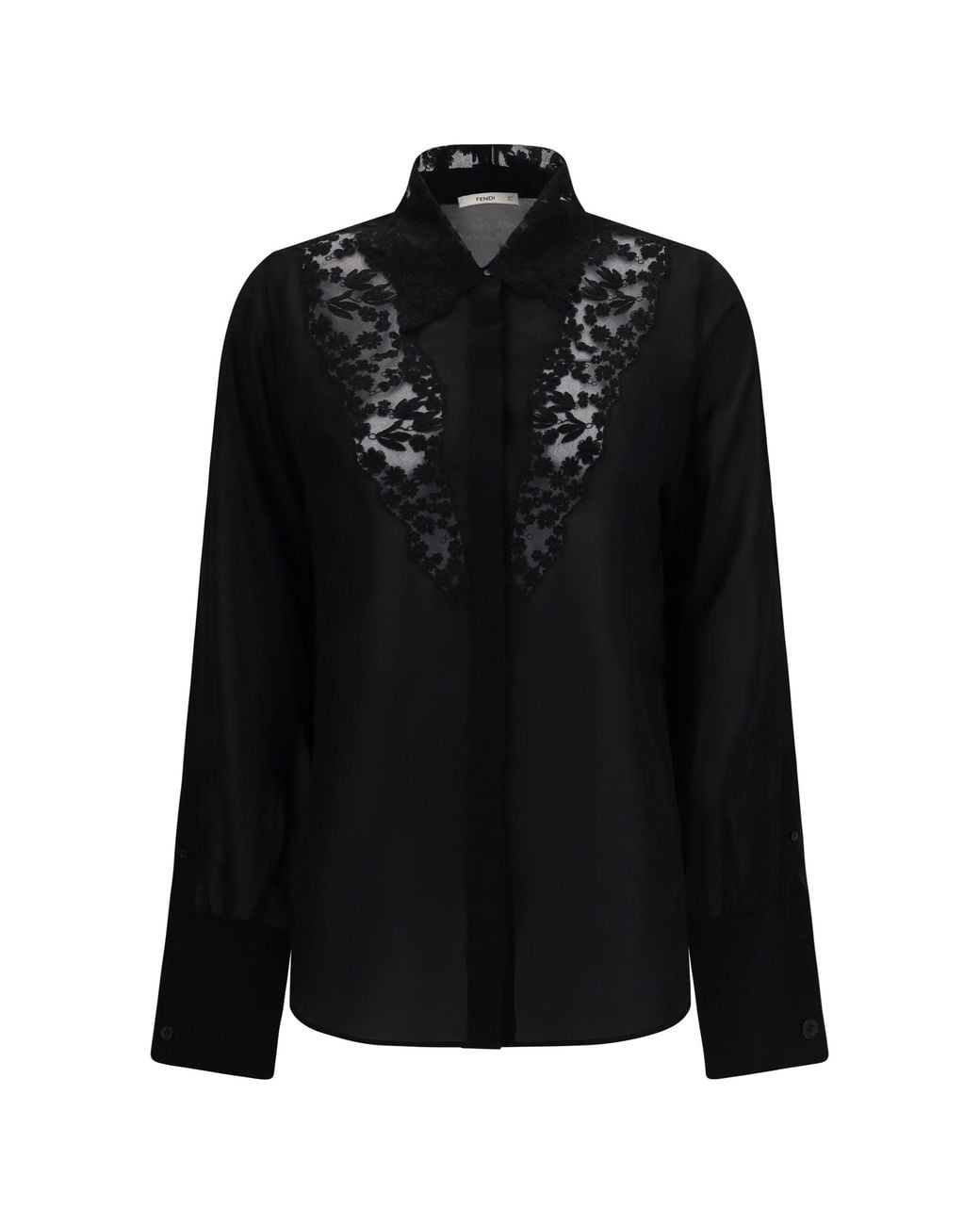 Fendi Black Georgette Shirt