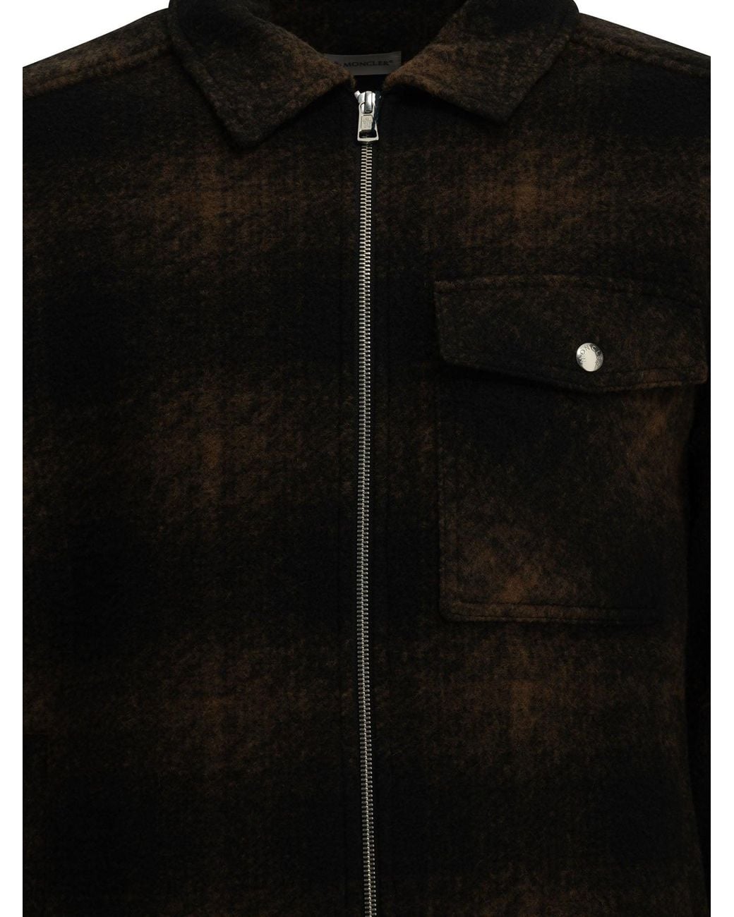 Moncler Black Checkered Overshirt Jacket for men