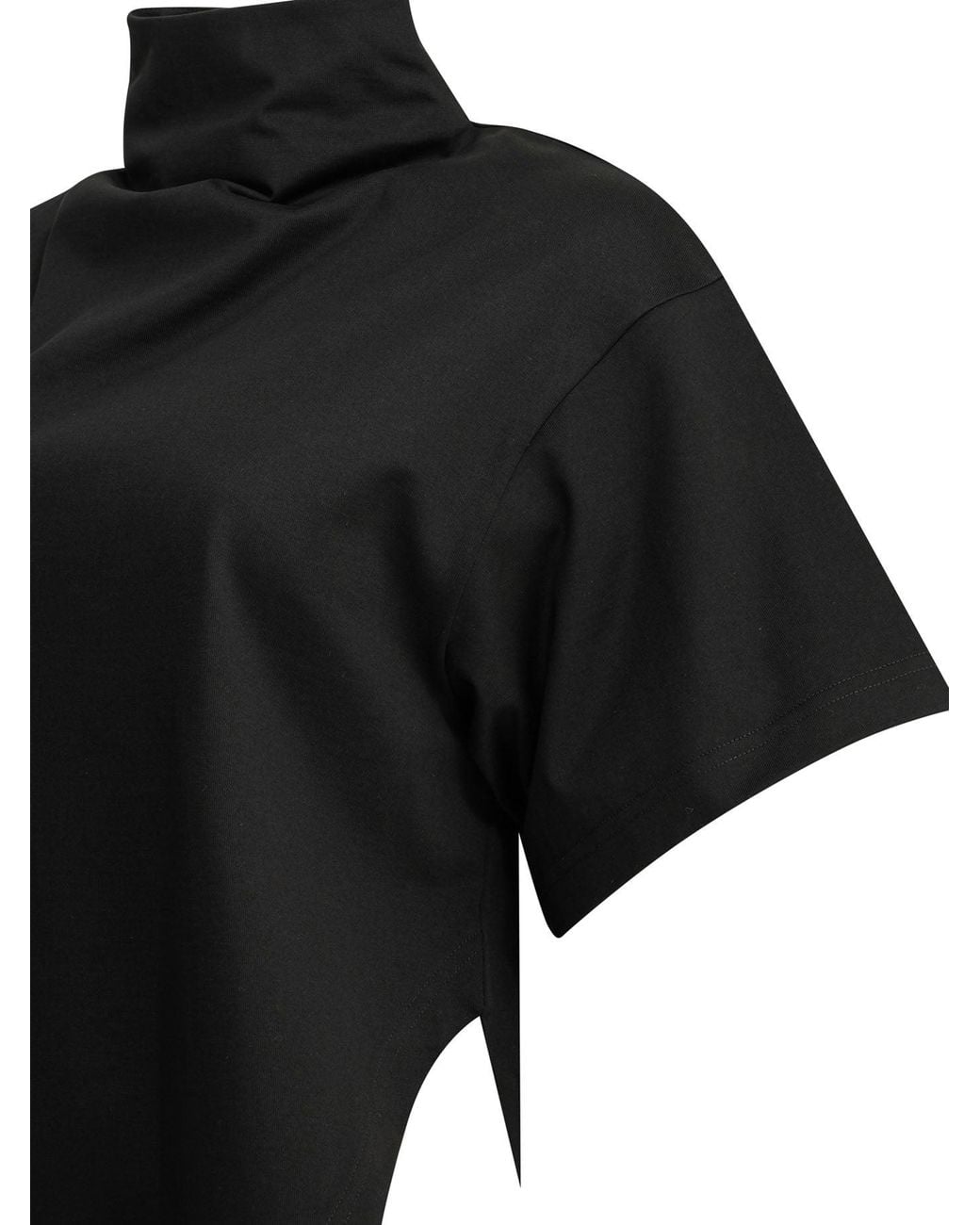 Alaïa Black "Triangle" Mock Neck T-Shirt