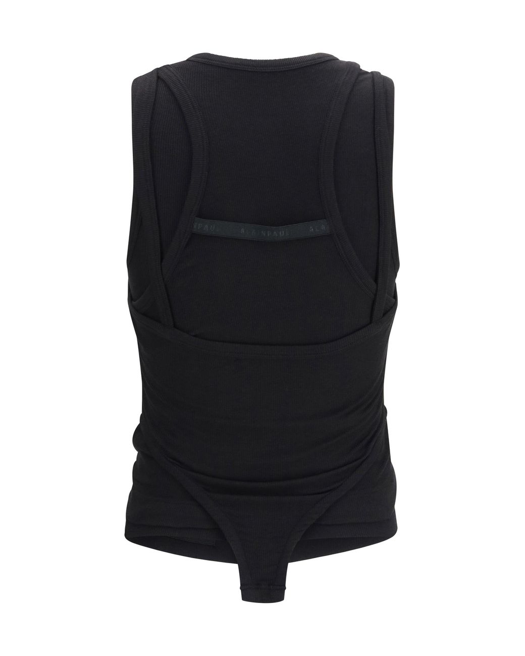 ALAINPAUL Black Tank Top Multi-Layer