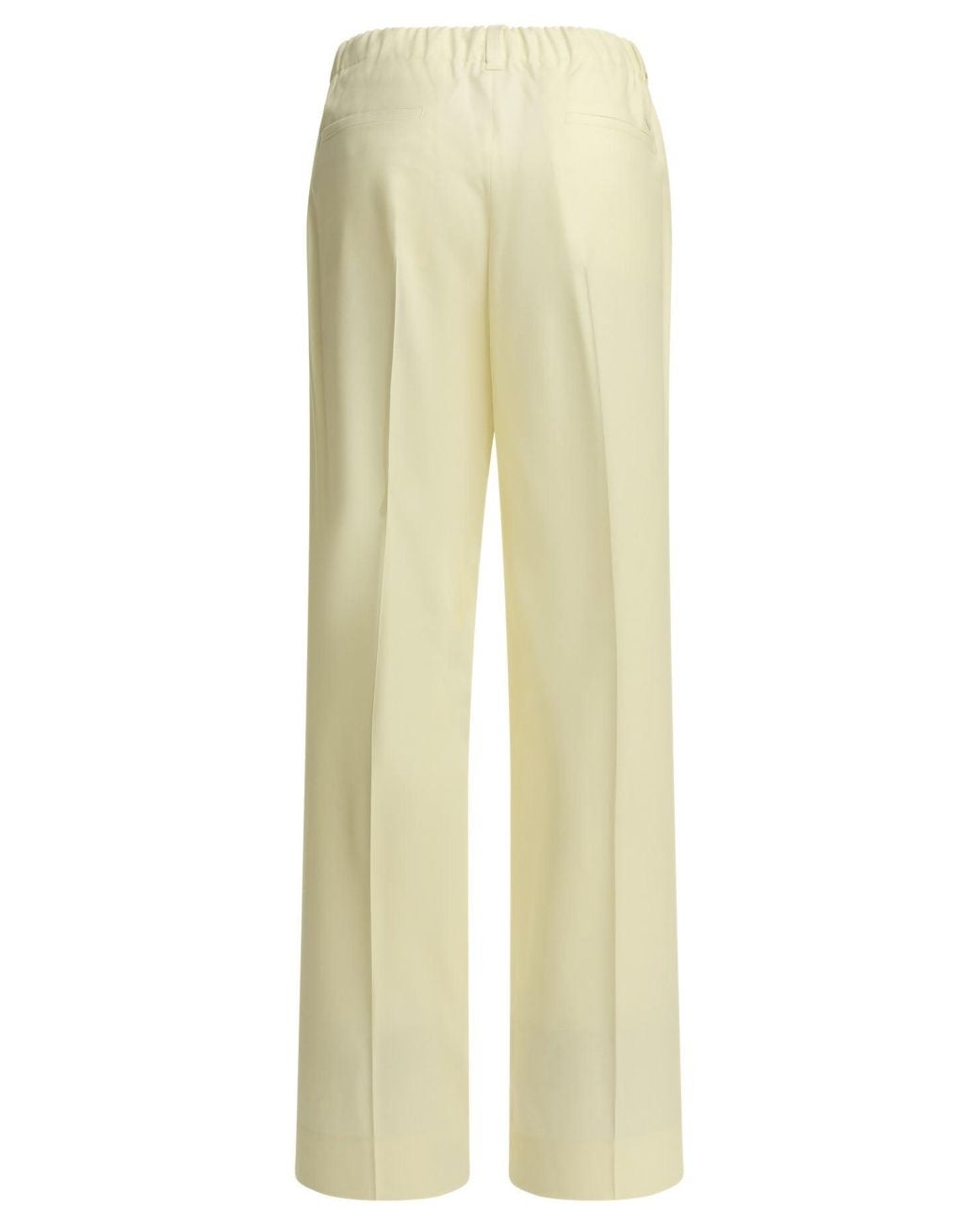 Moncler Yellow Casual Pants Made Of Virgin Wool